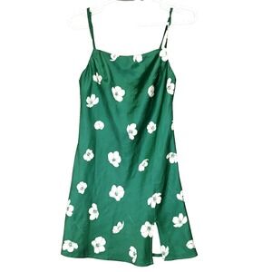 Princess Polly Strapless Floral Print‎ Mini Dress Green White Womens Size 2